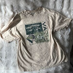 Vans Men's Cream and Tan T-shirt
